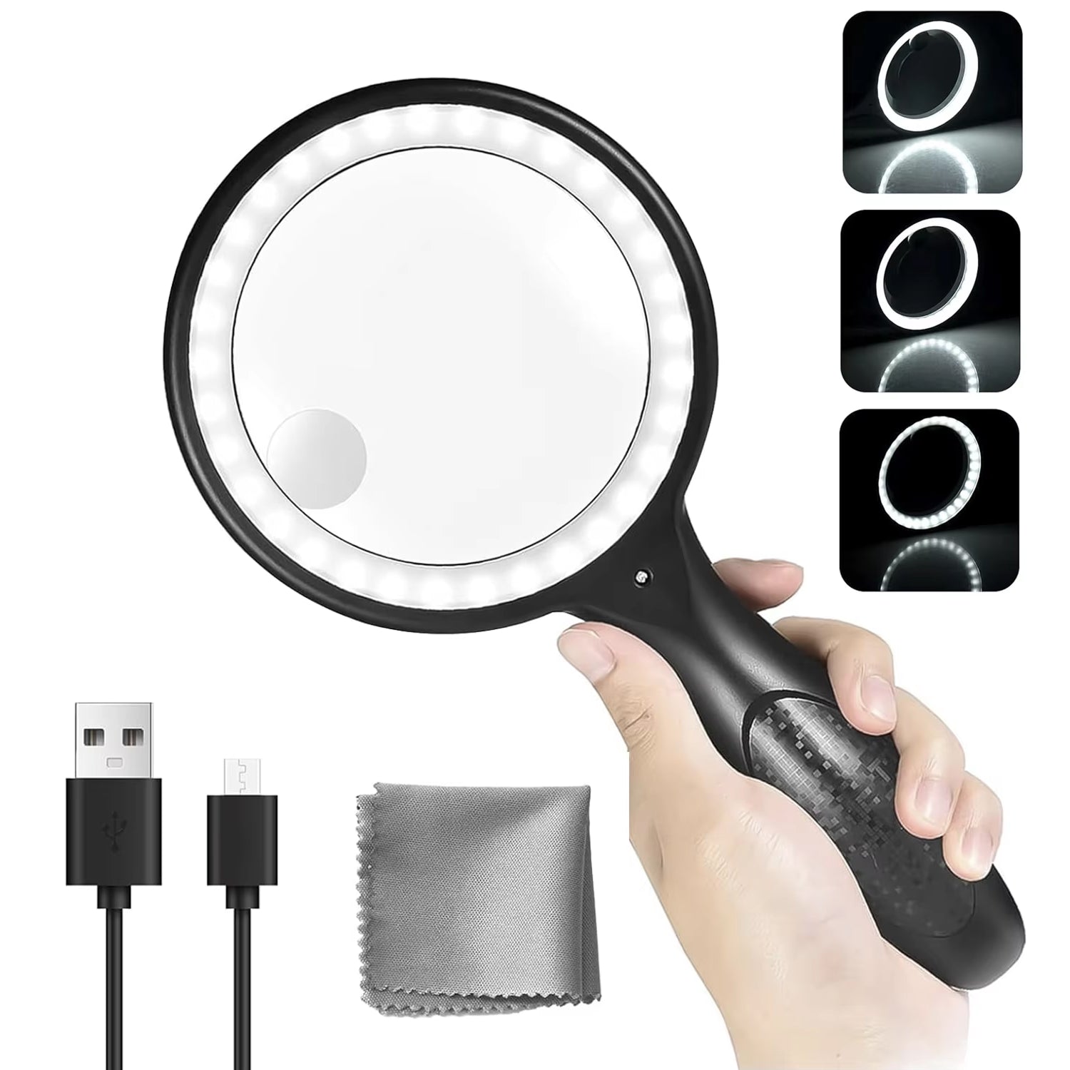 IrisGlasi 30X-60X LED Magnifying Glass for Reading