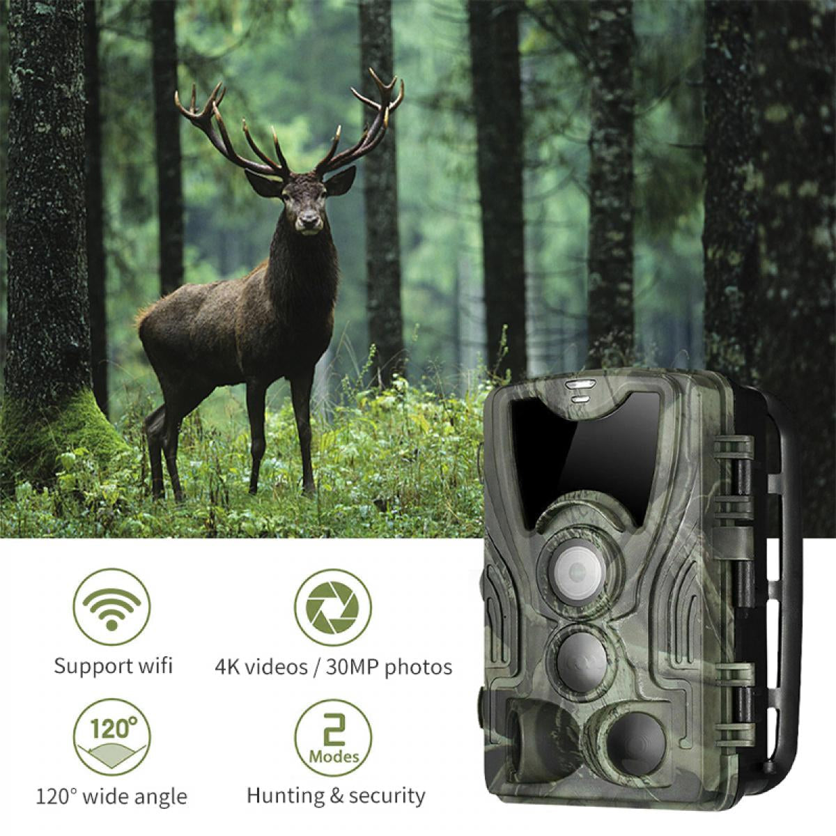 Kamerhunt 4K Cellular Hunting Trail Camera - 30MP No-Glow IR