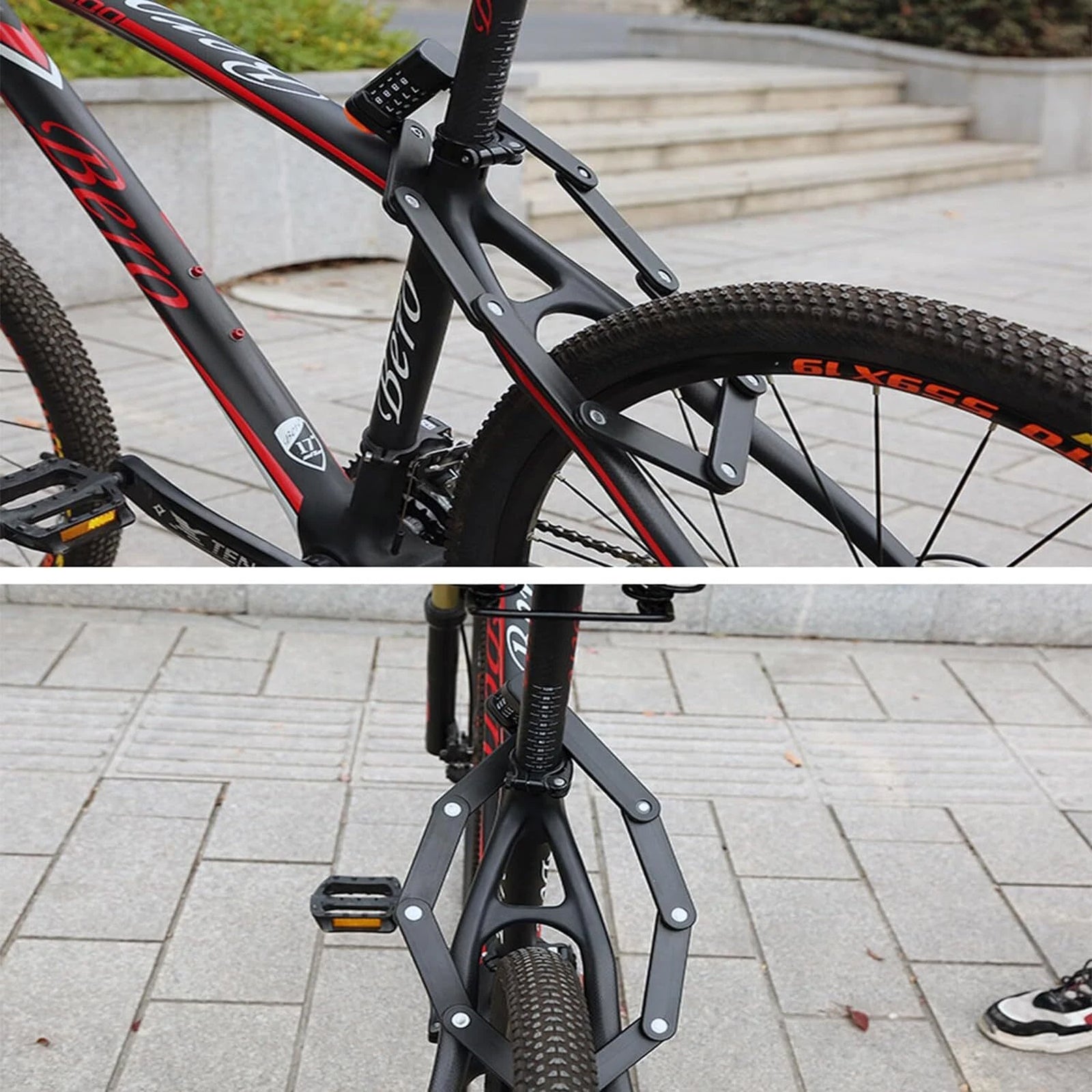 HelixLok Heavy Duty Folding Bike Lock with 4-Digit Combination