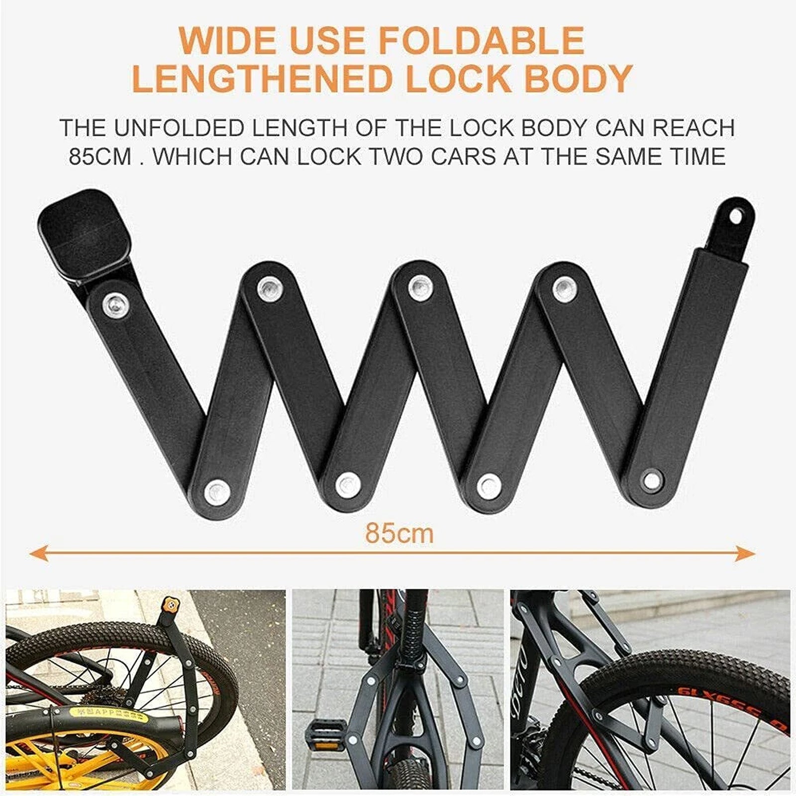 HelixLok Heavy Duty Folding Bike Lock with 4-Digit Combination