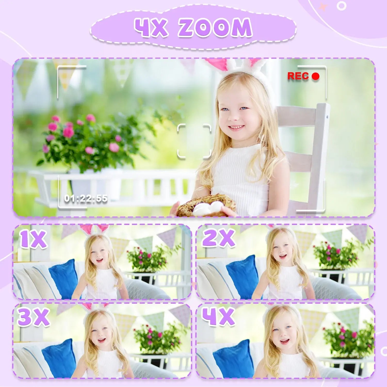 KidSnapor Dual Lens Kids Camera with 1080P HD Video & Selfie Mode