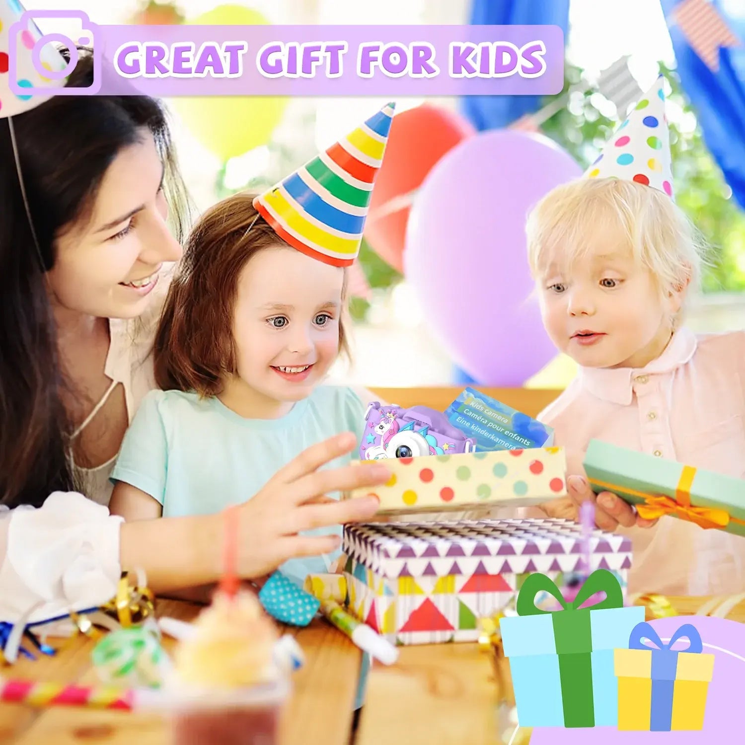 KidSnapor Dual Lens Kids Camera with 1080P HD Video & Selfie Mode