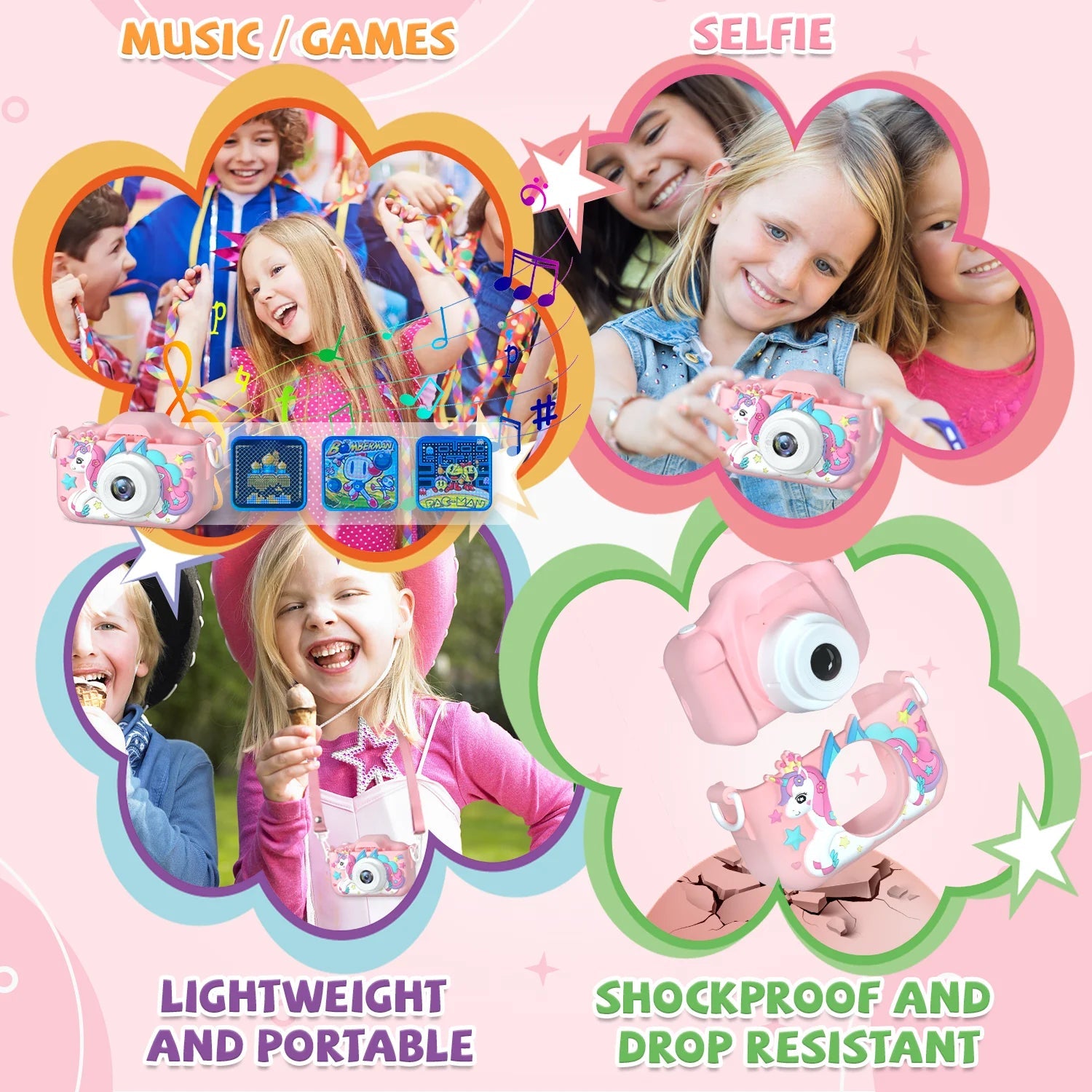 KidSnapor Dual Lens Kids Camera with 1080P HD Video & Selfie Mode