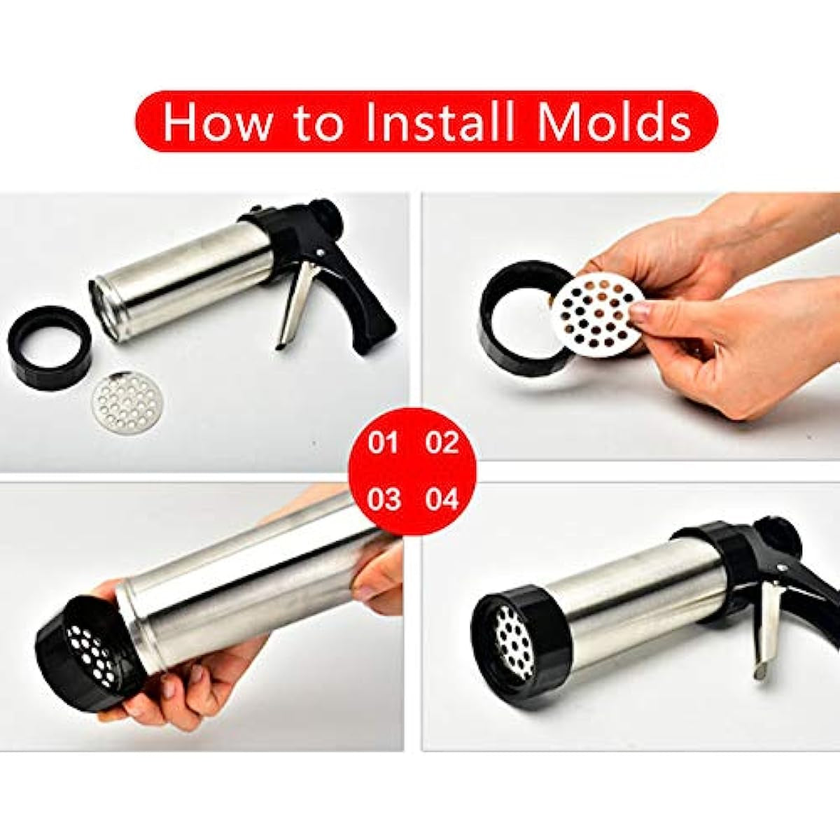 KiKyPress Professional Stainless Steel Cookie Press Set