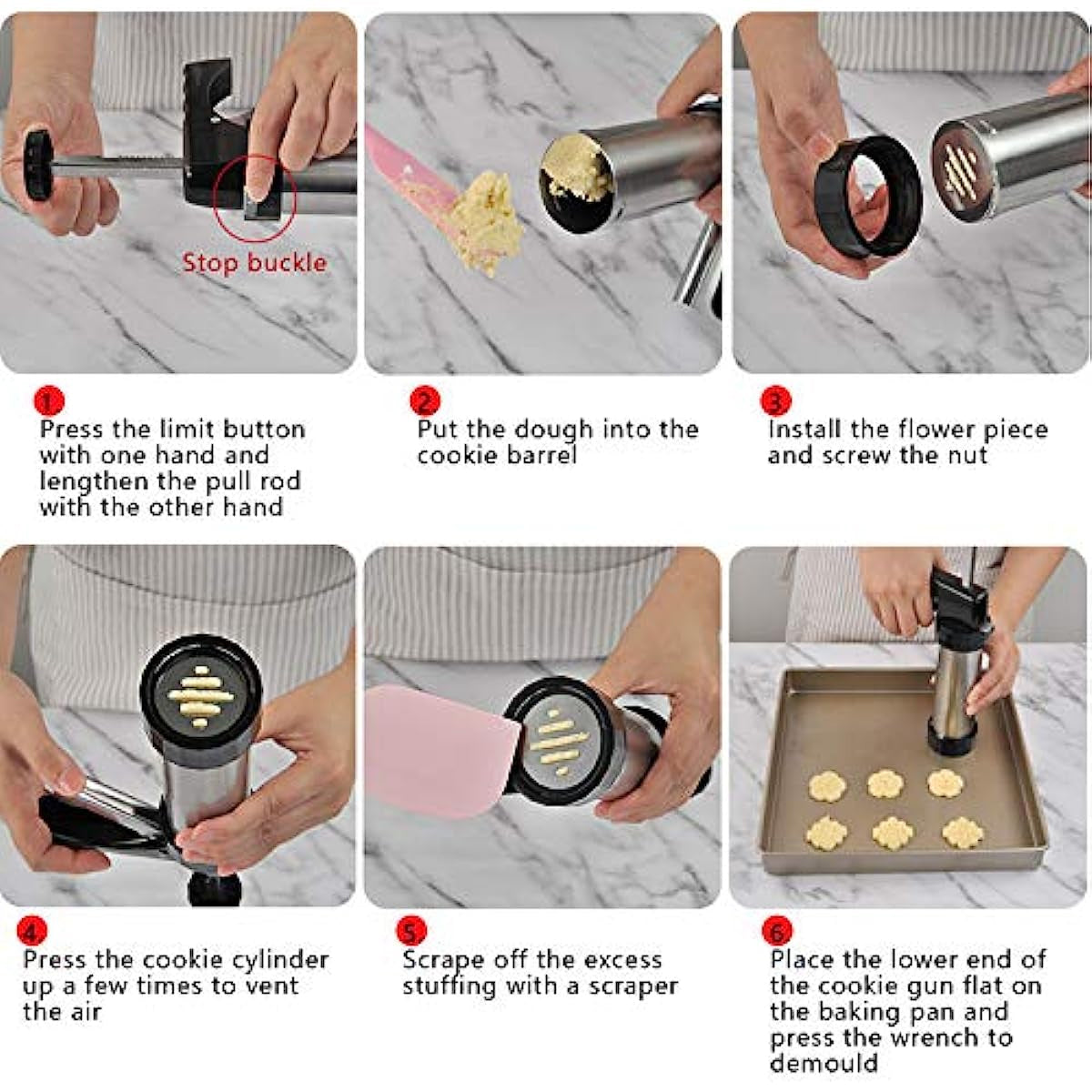 KiKyPress Professional Stainless Steel Cookie Press Set