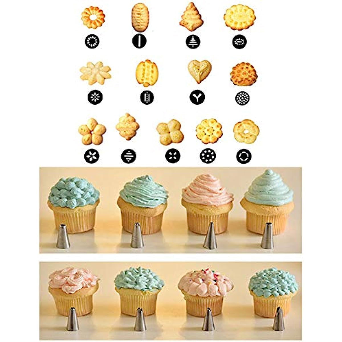 KiKyPress Professional Stainless Steel Cookie Press Set