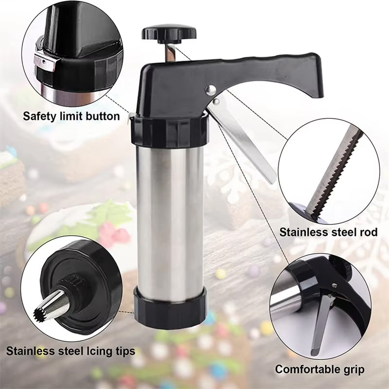KiKyPress Professional Stainless Steel Cookie Press Set