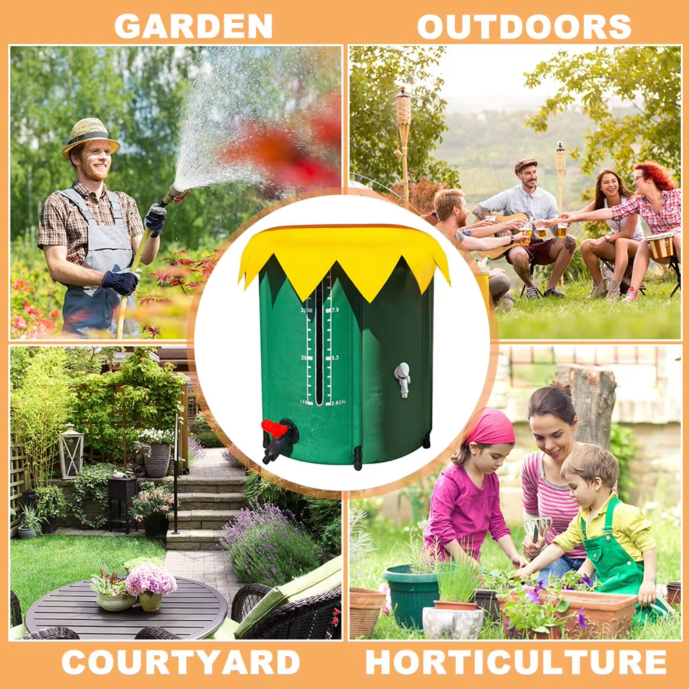 Kolirain 52-Gallon Collapsible Rain Barrel Water Butt UK