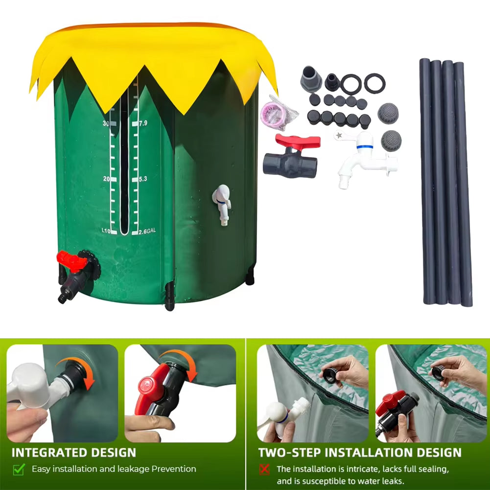 Kolirain 52-Gallon Collapsible Rain Barrel Water Butt UK