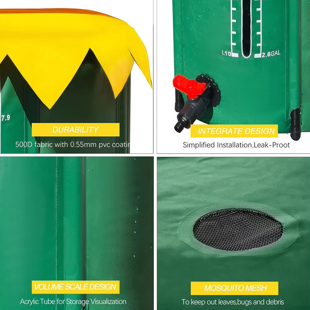 Kolirain 52-Gallon Collapsible Rain Barrel Water Butt UK