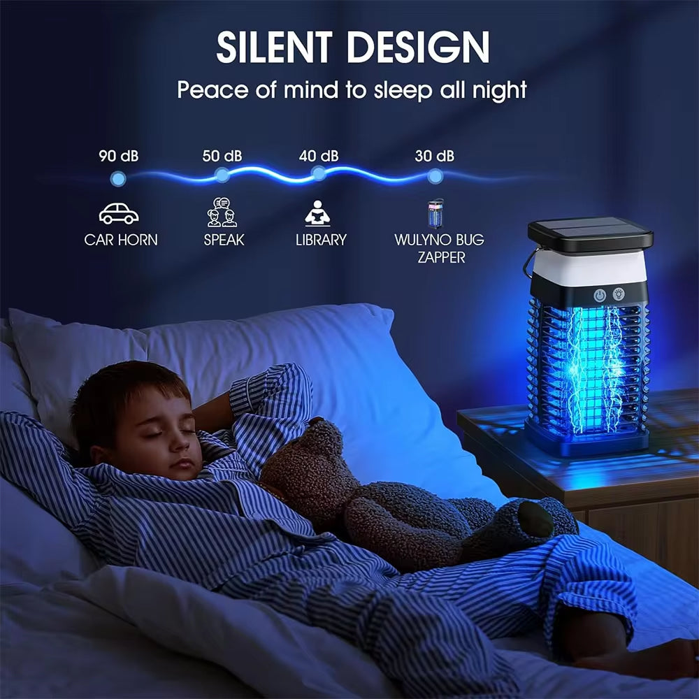 Linishix 2,100 Sq Ft Solar Powered Bug Zapper & Outdoor Lantern