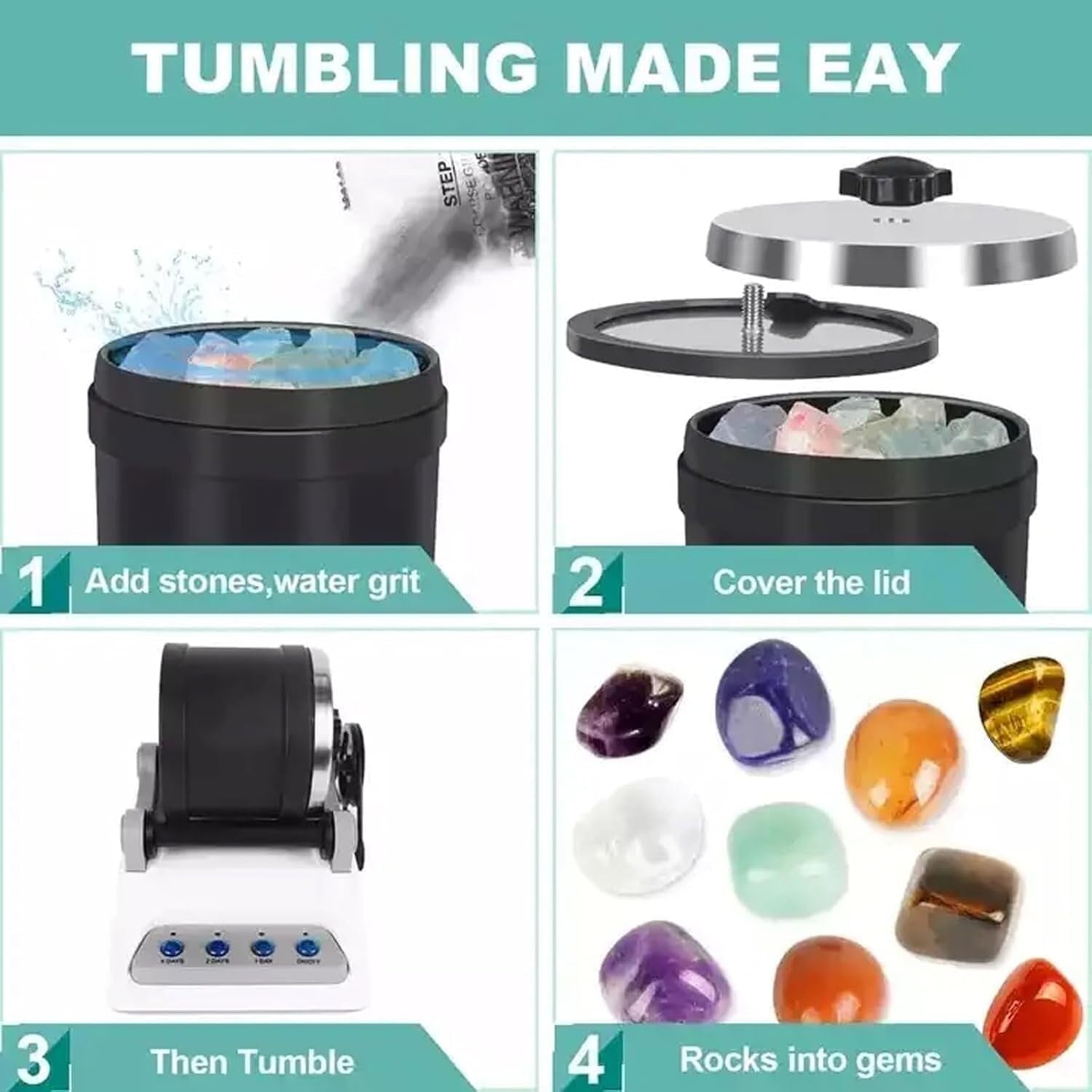 LustGemix Professional Rock Tumbler