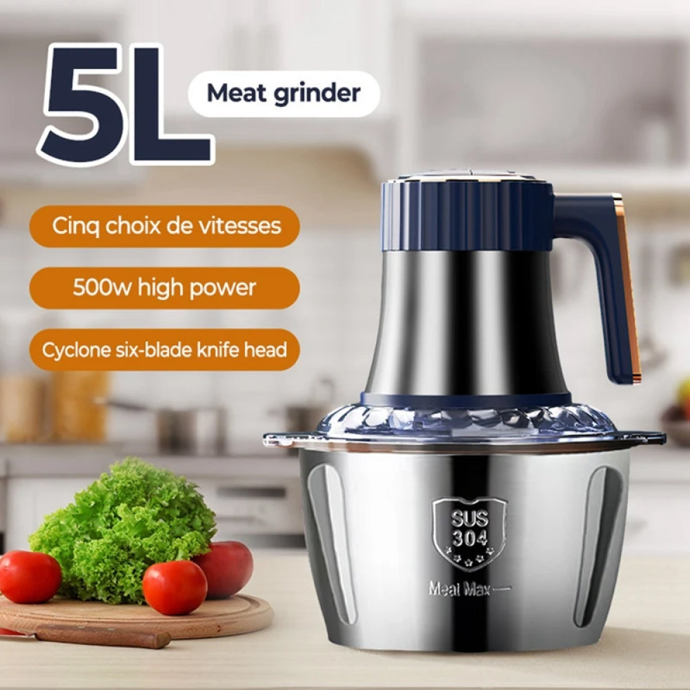 MinceBlit 500W Electric Meat Grinder with 5L Stainless Steel Bowl
