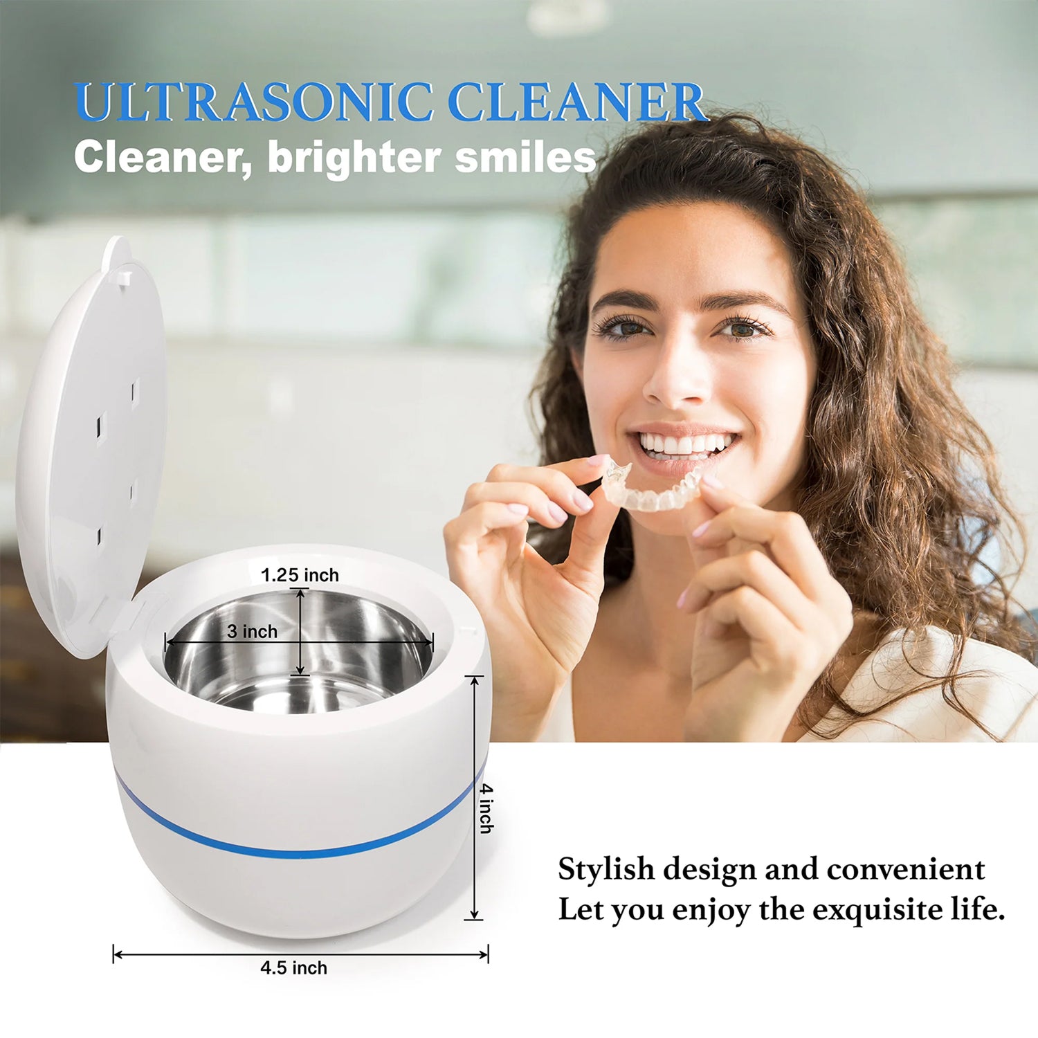 MintPolu Ultrasonic Dental Pod Cleaner with UV-C Light