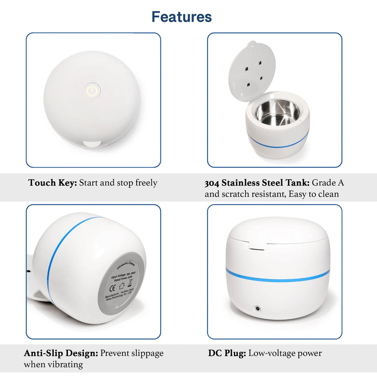 MintPolu Ultrasonic Dental Pod Cleaner with UV-C Light