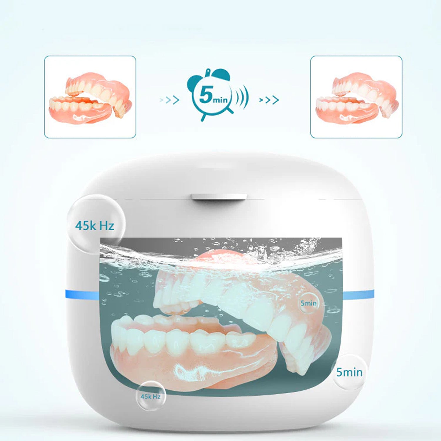 MintPolu Ultrasonic Dental Pod Cleaner with UV-C Light