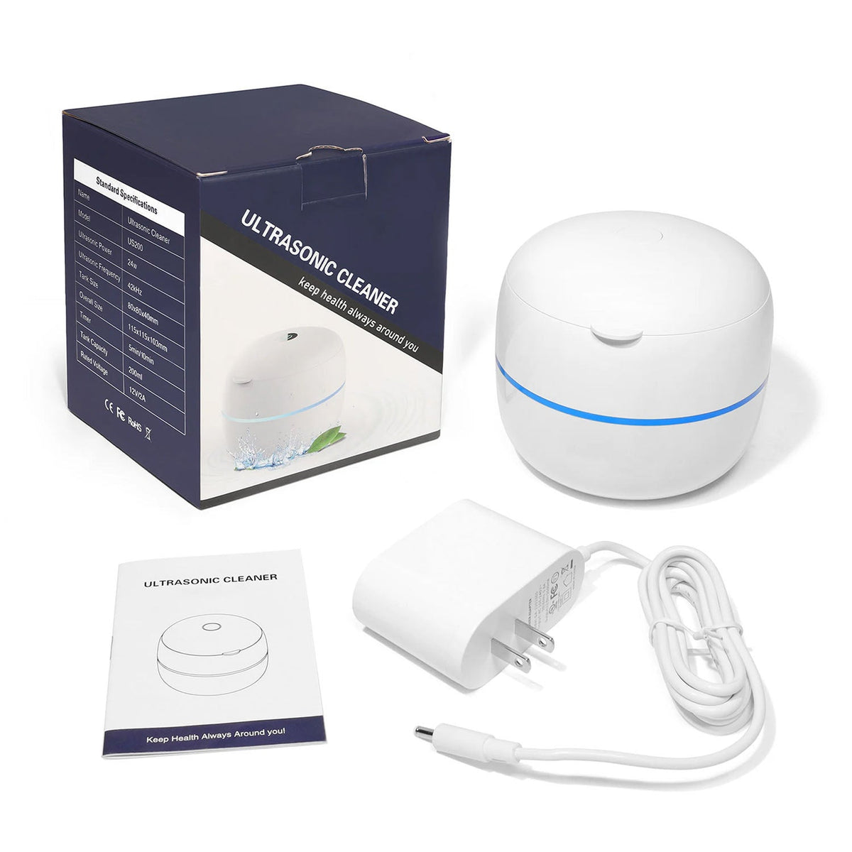 MintPolu Ultrasonic Dental Pod Cleaner with UV-C Light