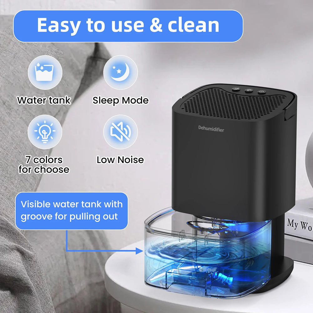 MisteAway 1000ml Quiet Small Dehumidifier for Bedroom & Closet