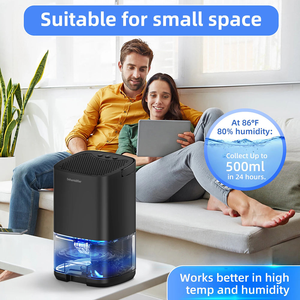 MisteAway 1000ml Quiet Small Dehumidifier for Bedroom & Closet