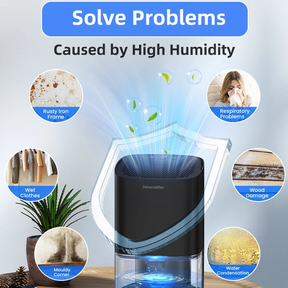 MisteAway 1000ml Quiet Small Dehumidifier for Bedroom & Closet