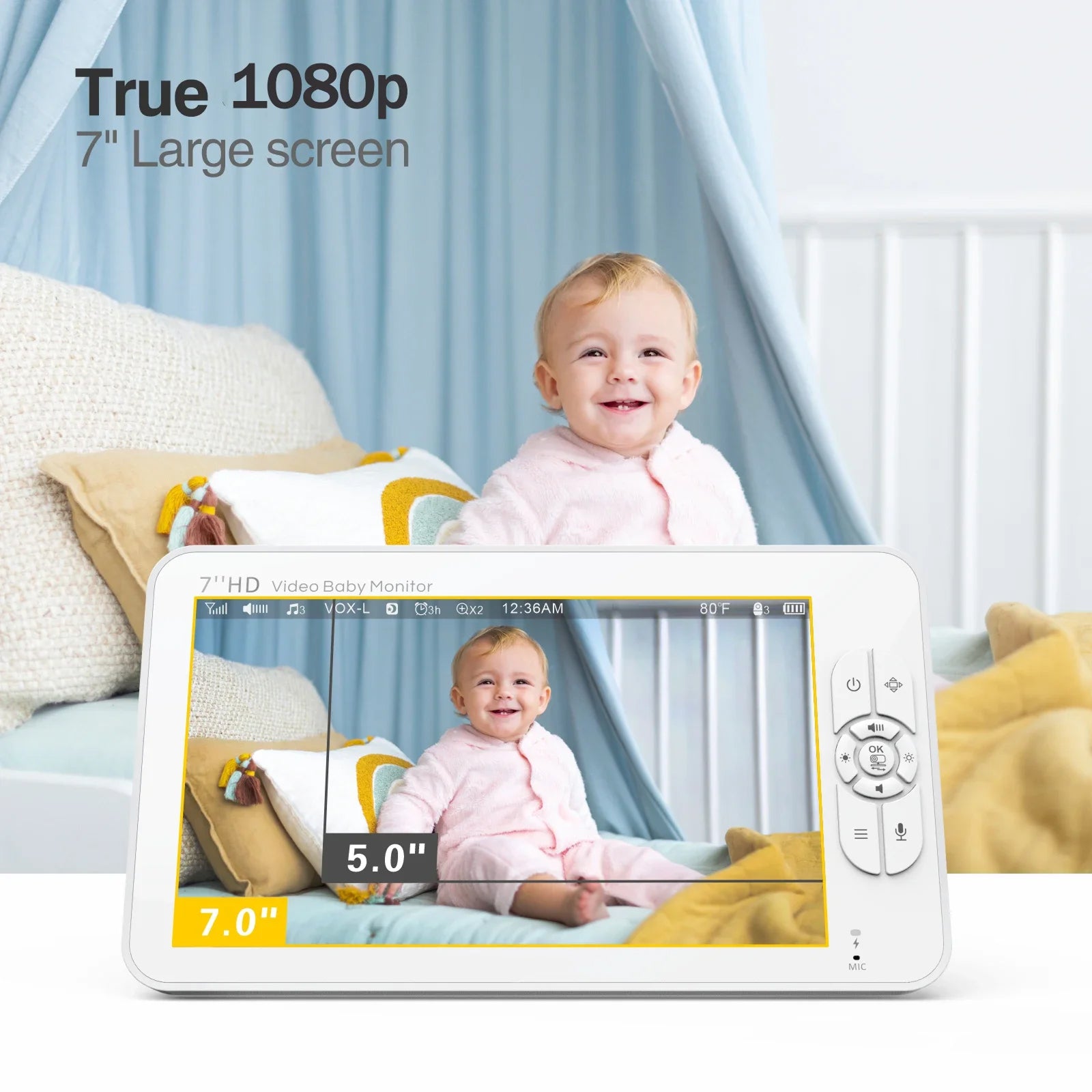 NetoLulla Hack-Proof HD 1080P Baby Monitor with Pan/Tilt