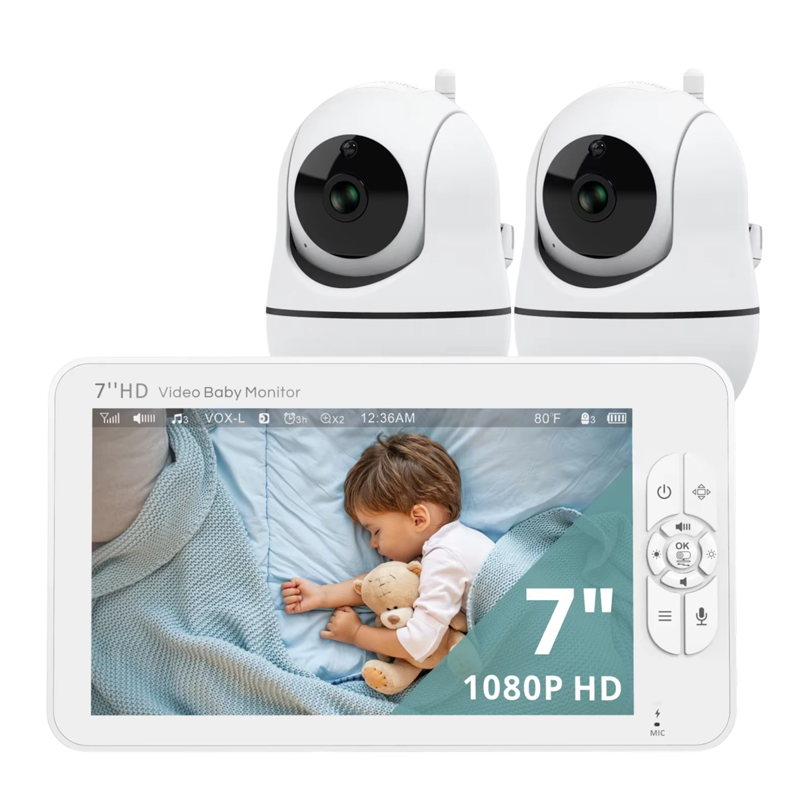 NetoLulla Hack-Proof HD 1080P Baby Monitor with Pan/Tilt