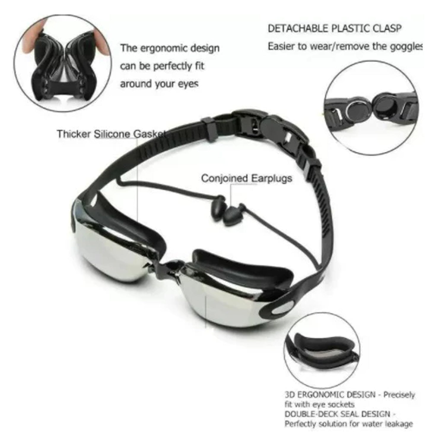 Visoraex HD Panoramic Swimming Goggles with Anti-Fog & UV Protection