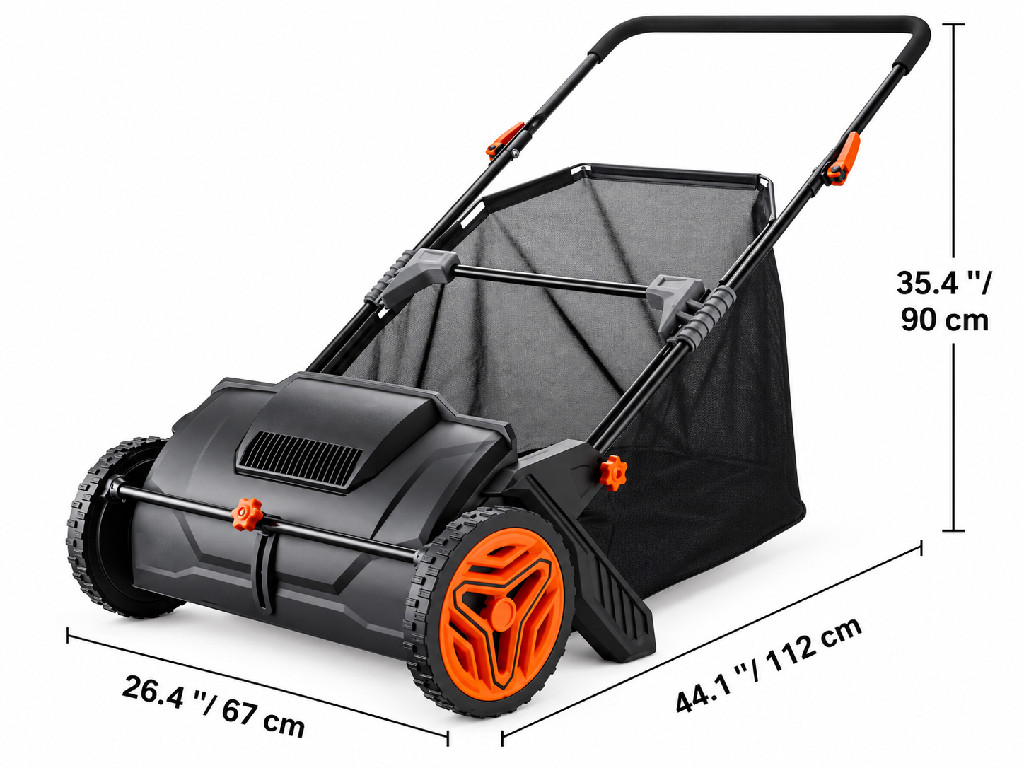 Yardsyer 21-Inch Manual Push Lawn Sweeper for Leaves & Grass