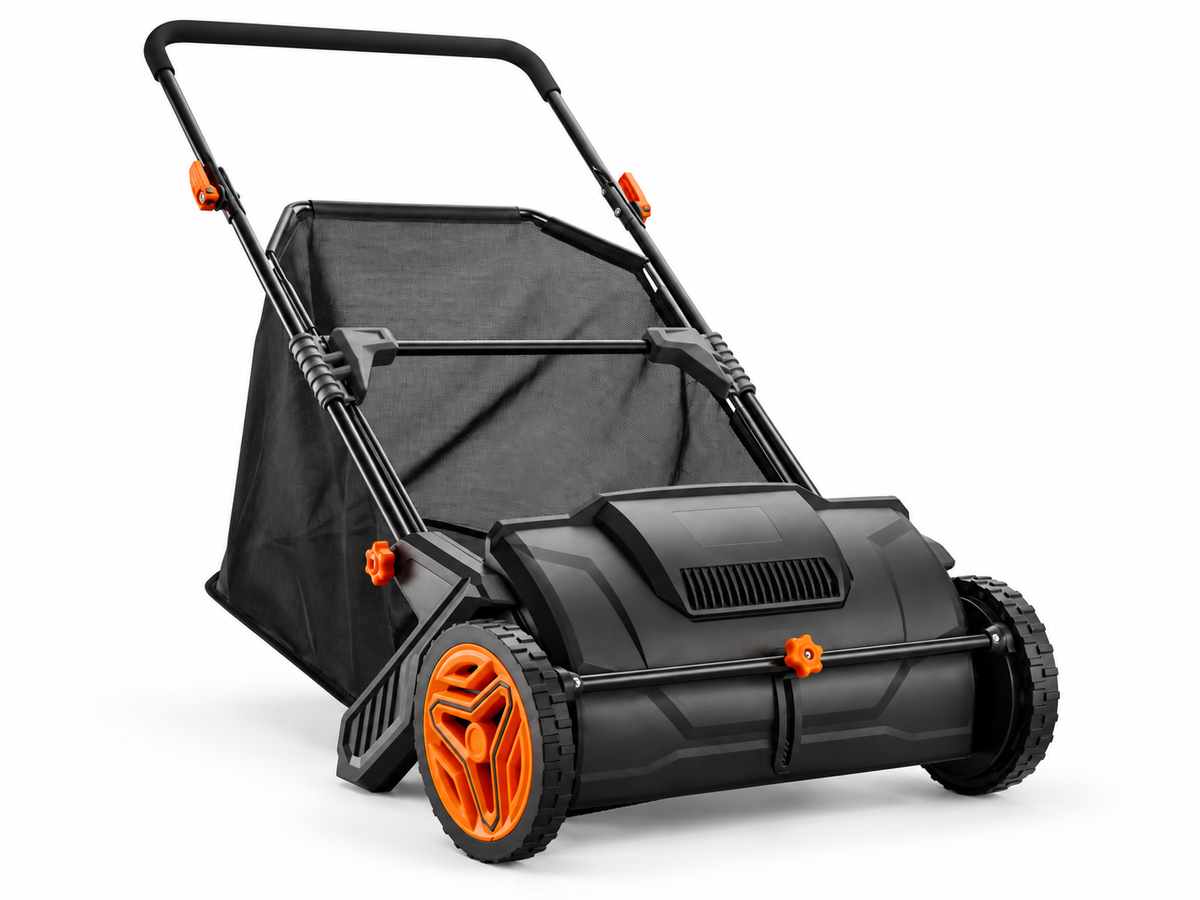Yardsyer 21-Inch Manual Push Lawn Sweeper for Leaves & Grass