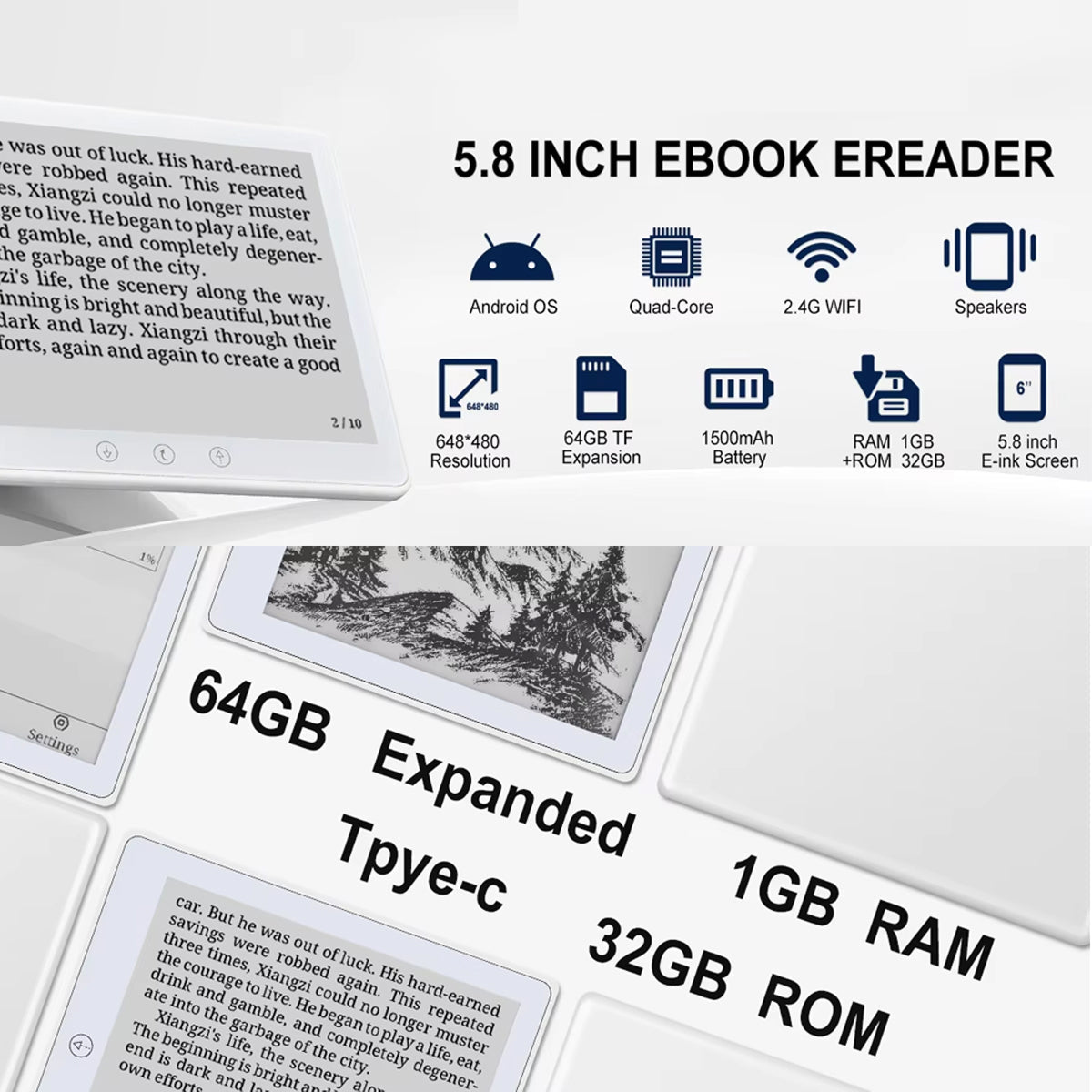 NovelXis LCD Screen E-Ink  E Book Reader
