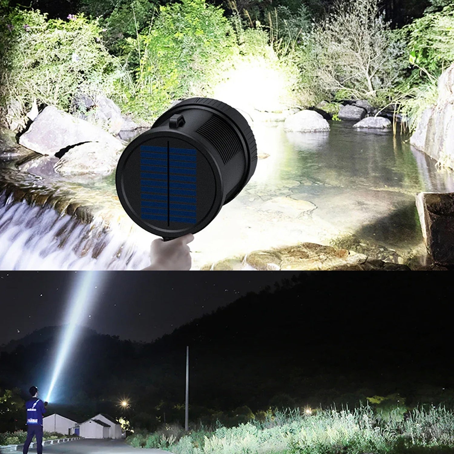 NovyLuxi 3000 Lumen Solar Rechargeable Spotlight