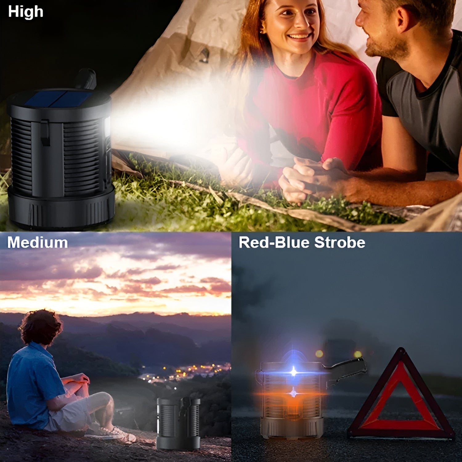 NovyLuxi 3000 Lumen Solar Rechargeable Spotlight
