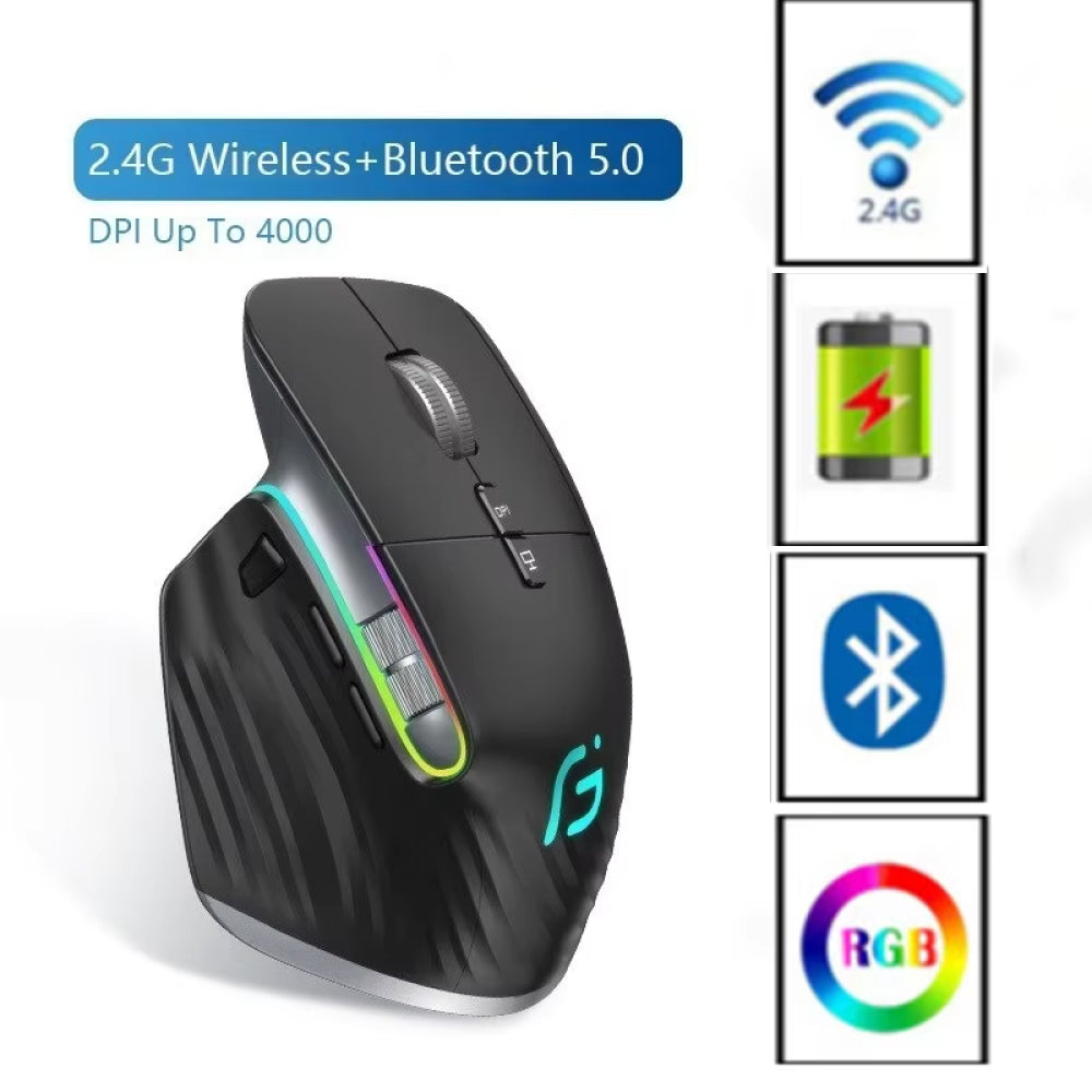 Pamorlix Ergonomic Vertical Mouse with Dual Wireless Connection