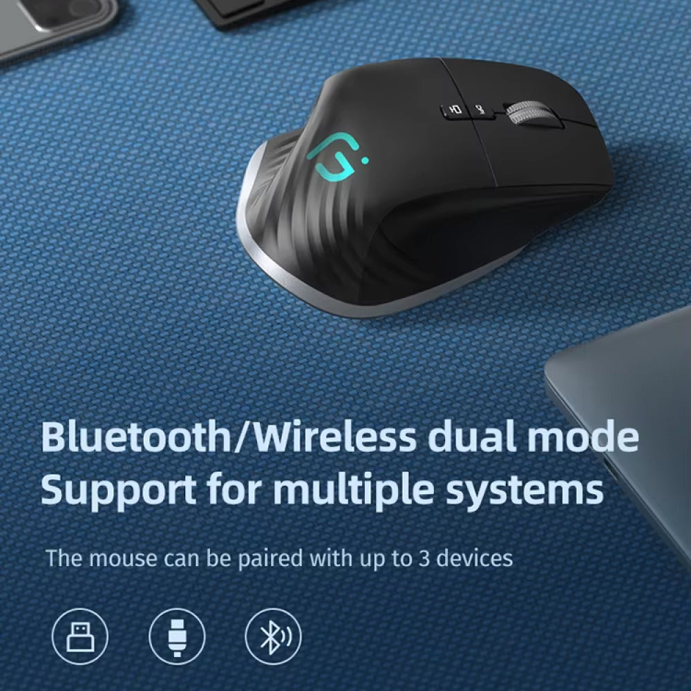 Pamorlix Ergonomic Vertical Mouse with Dual Wireless Connection