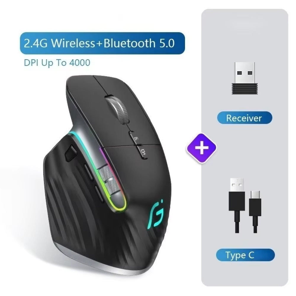 Pamorlix Ergonomic Vertical Mouse with Dual Wireless Connection