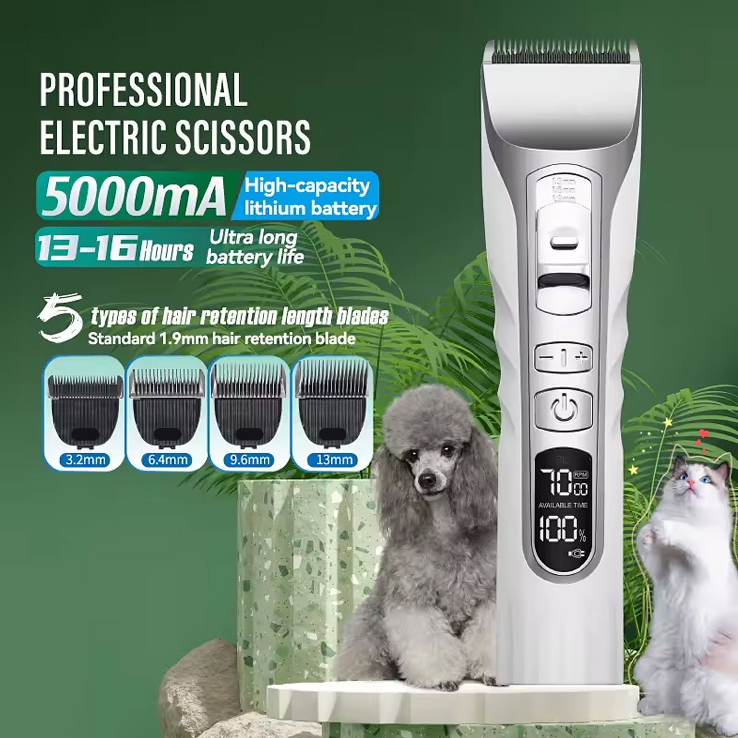 PawfecPro Whisper-Quiet Cordless Dog Clippers for Home Grooming