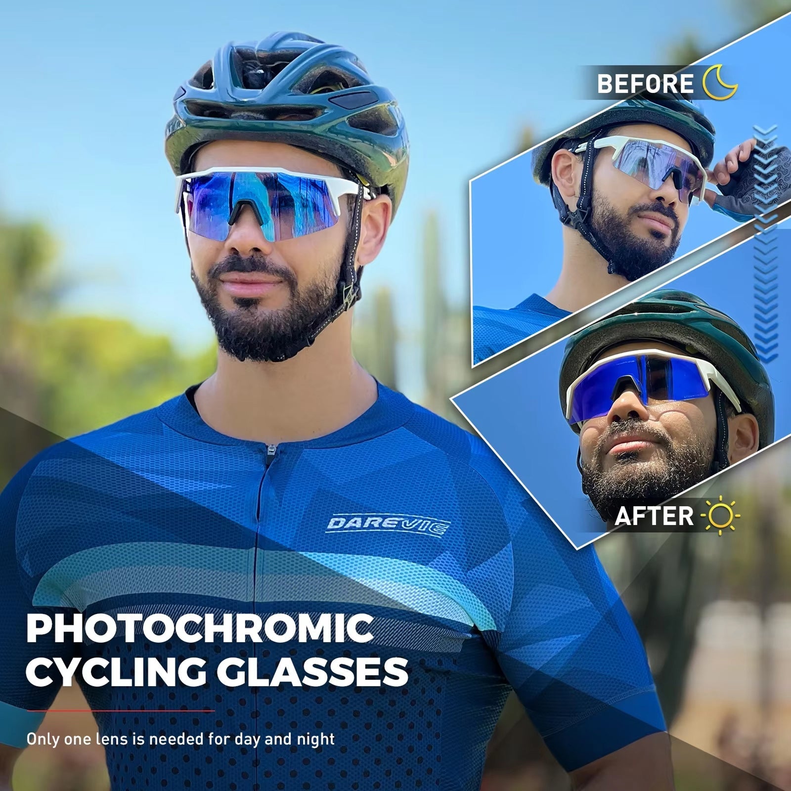 PidalSpex v2 Photochromic Cycling Sunglasses - Military Grade Optics