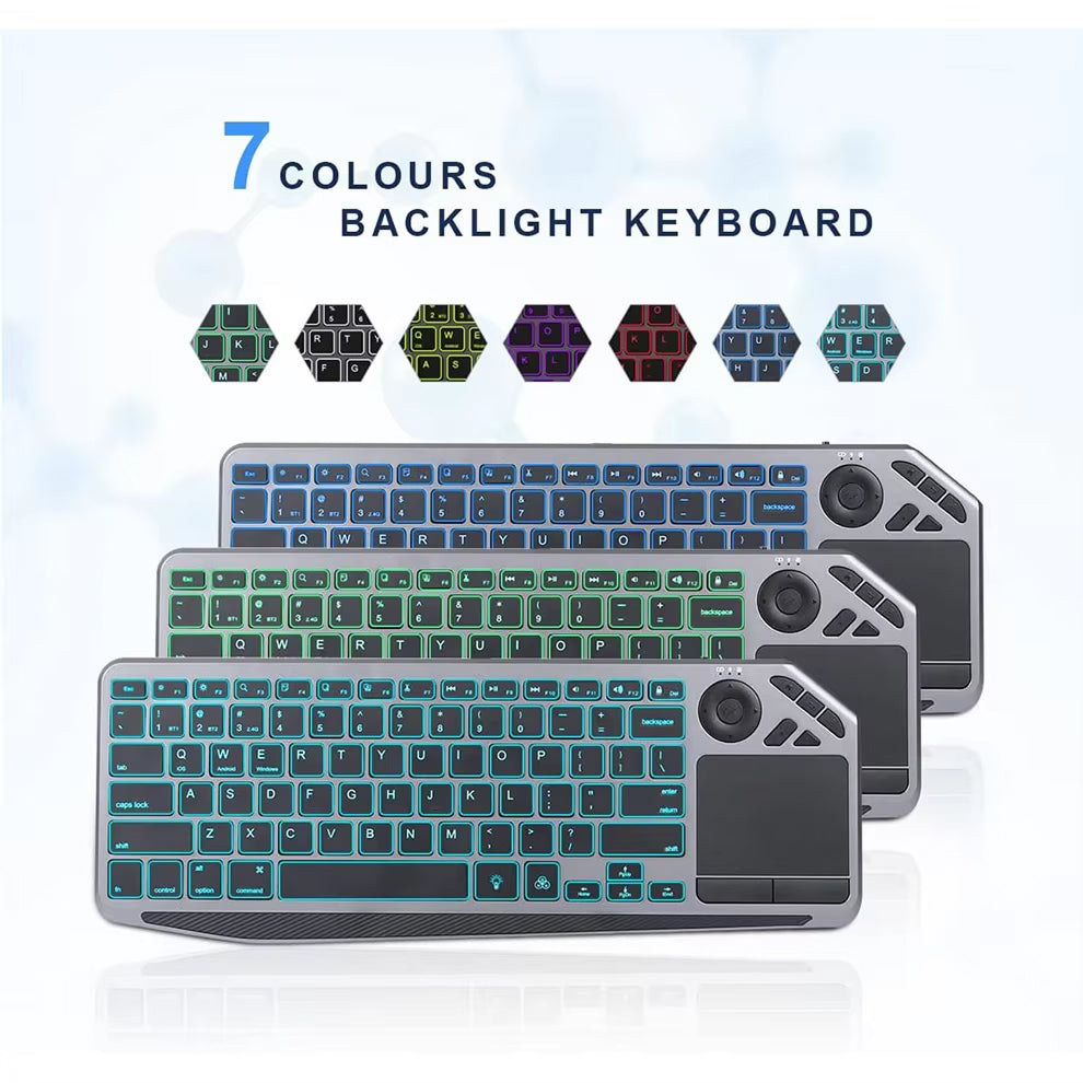 PixelKibo Wireless Multi-Device Keyboard with Precision Touchpad