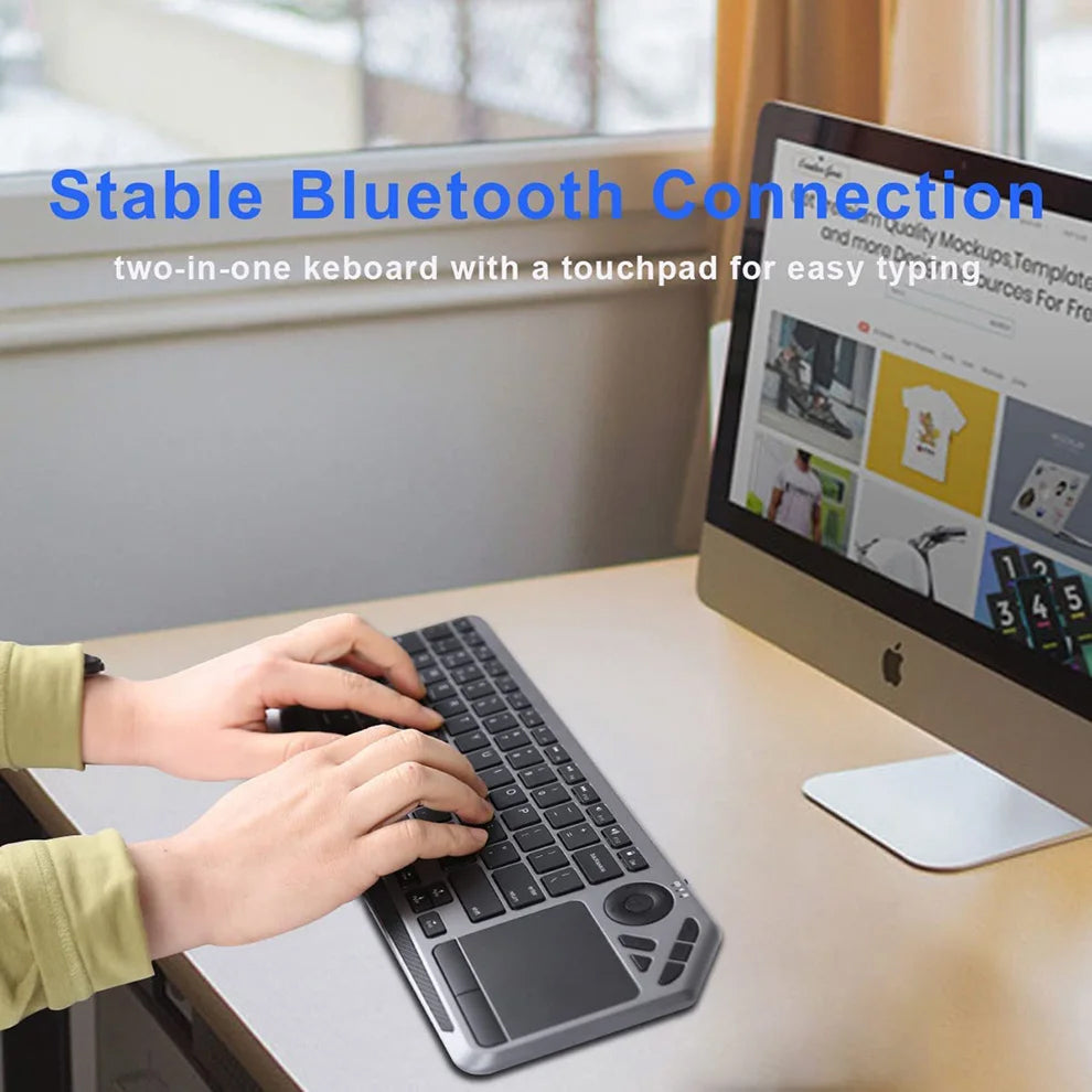 PixelKibo Wireless Multi-Device Keyboard with Precision Touchpad