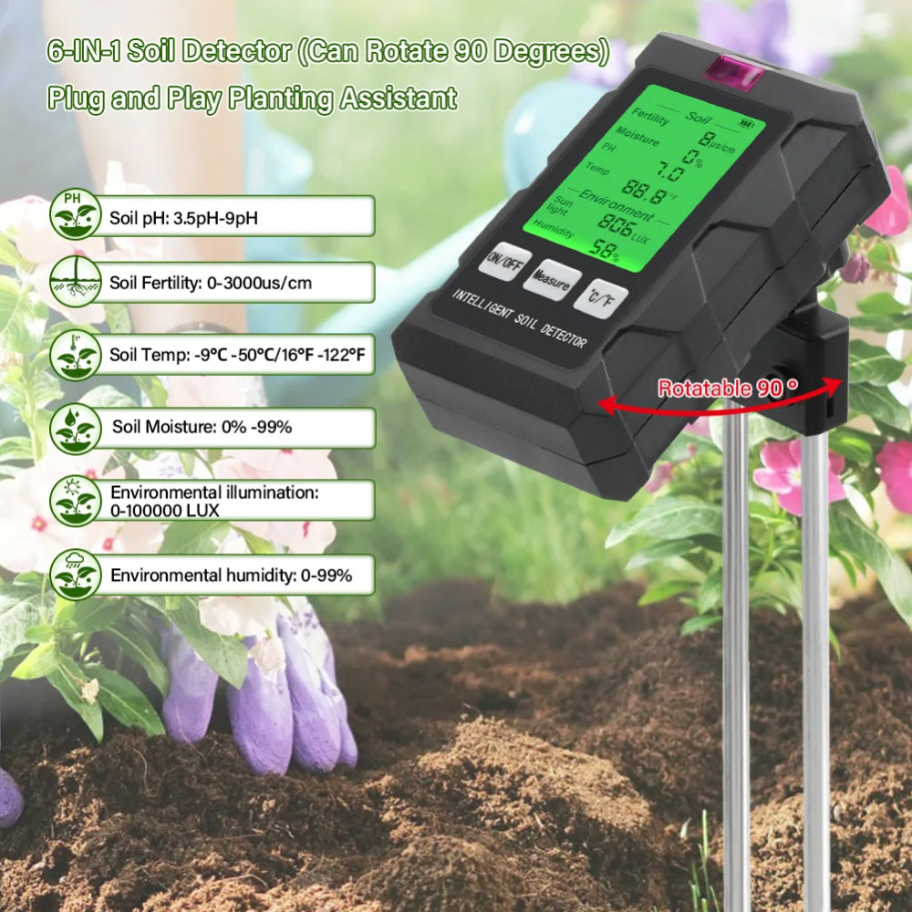 Veragroic Professional Soil pH, Moisture, and Fertility Meter