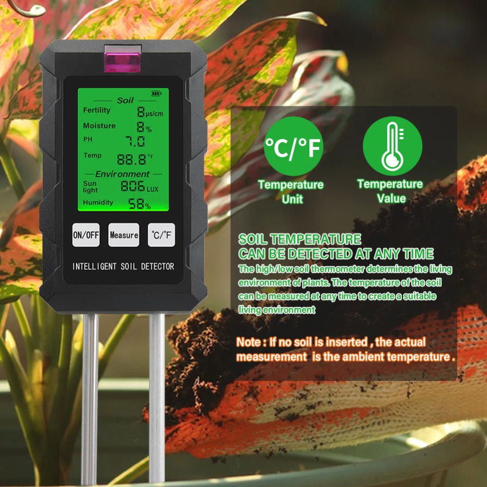 Veragroic Professional Soil pH, Moisture, and Fertility Meter