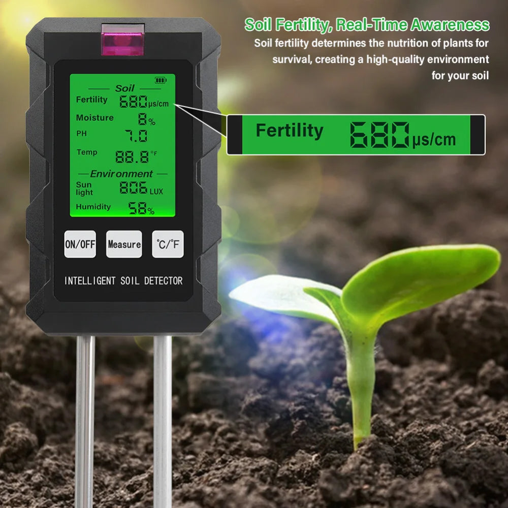Veragroic Professional Soil pH, Moisture, and Fertility Meter