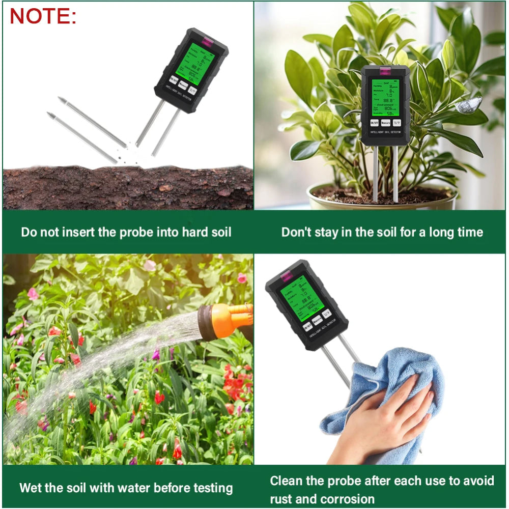 Veragroic Professional Soil pH, Moisture, and Fertility Meter