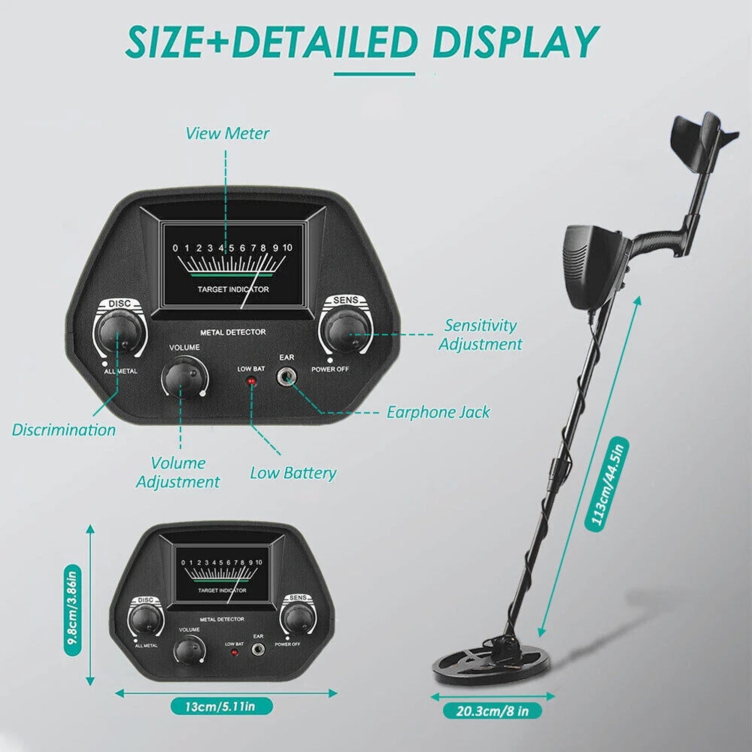 Prokiva Waterproof Metal Detector with LCD Display