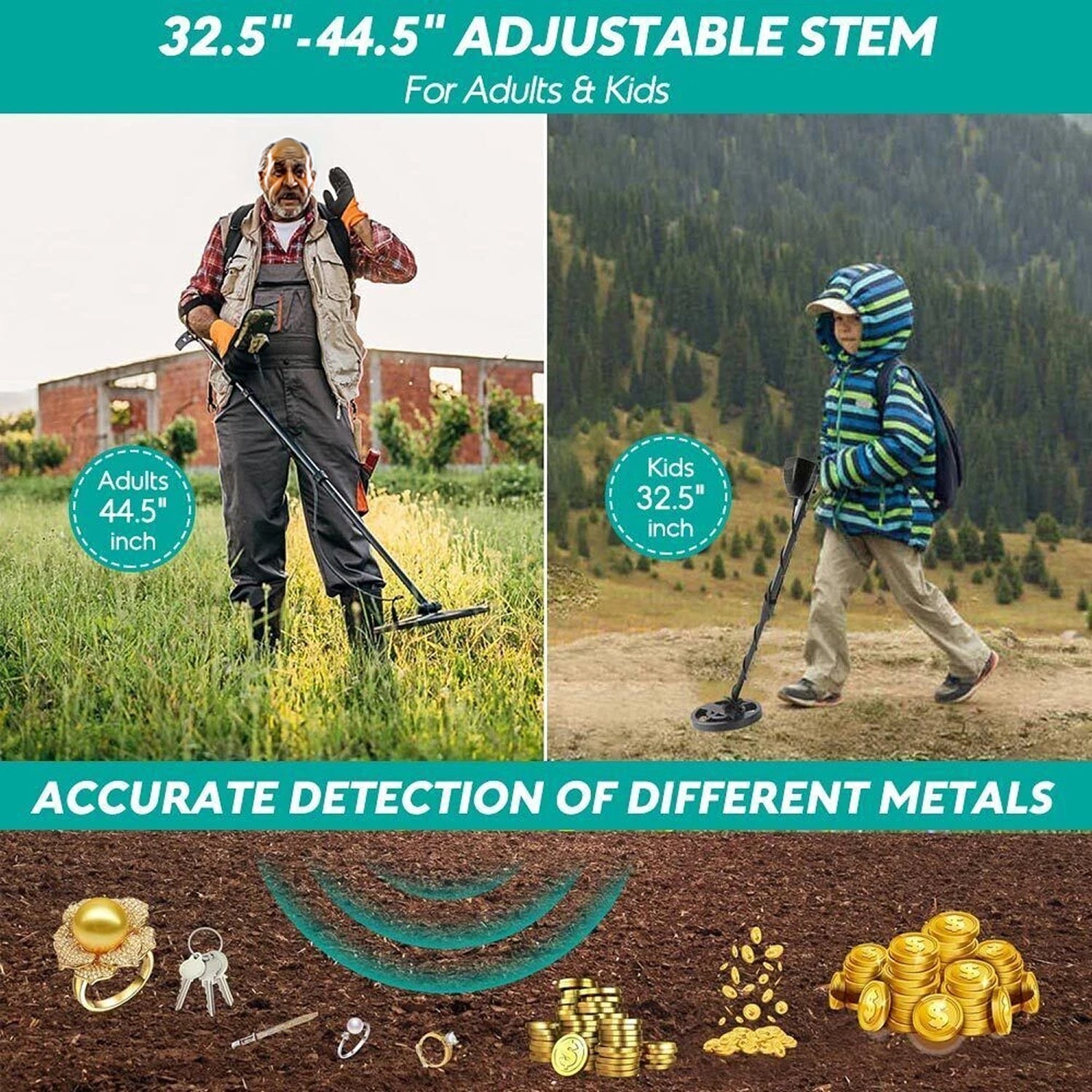 Prokiva Waterproof Metal Detector with LCD Display