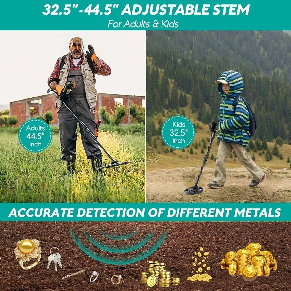 Prokiva Waterproof Metal Detector with LCD Display