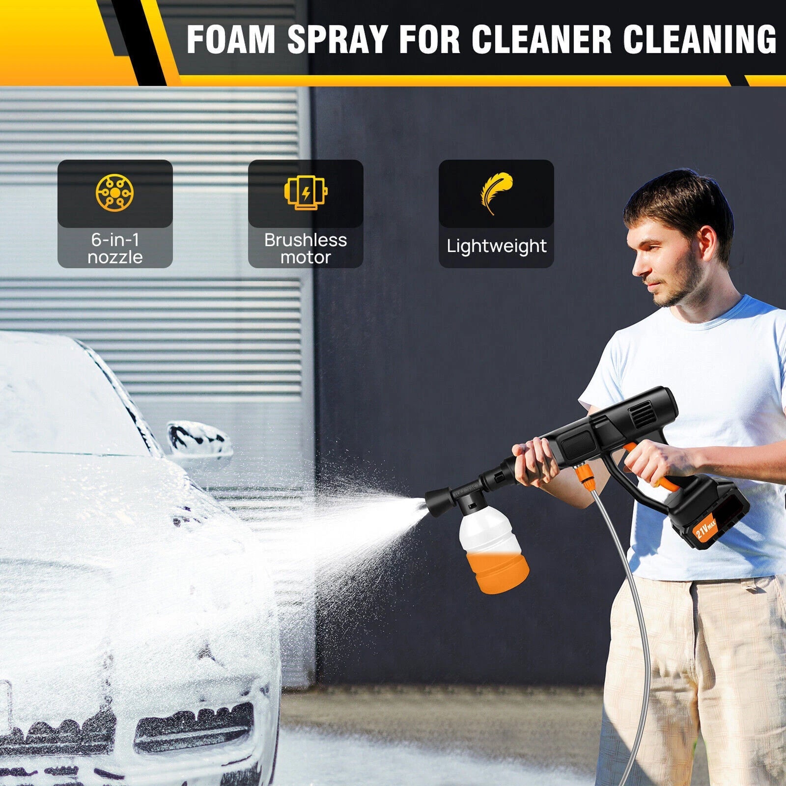 PulsWast Cordless Portable Pressure Washer 783 PSI