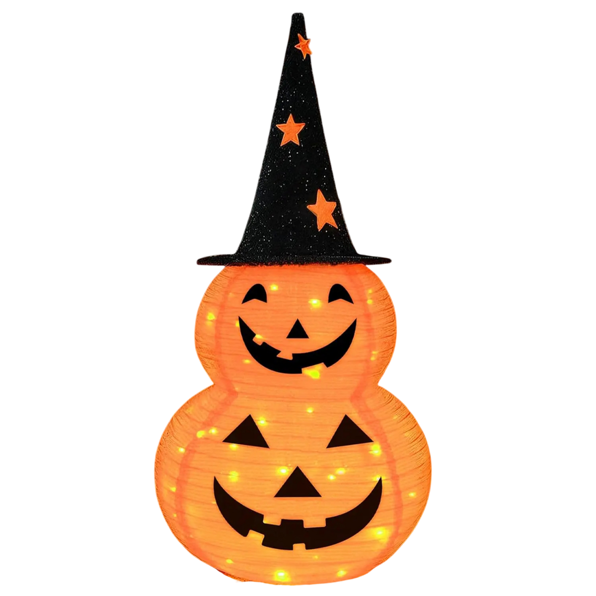 Pumporain 3FT Collapsible Lighted Pumpkin Stack with 8 Modes