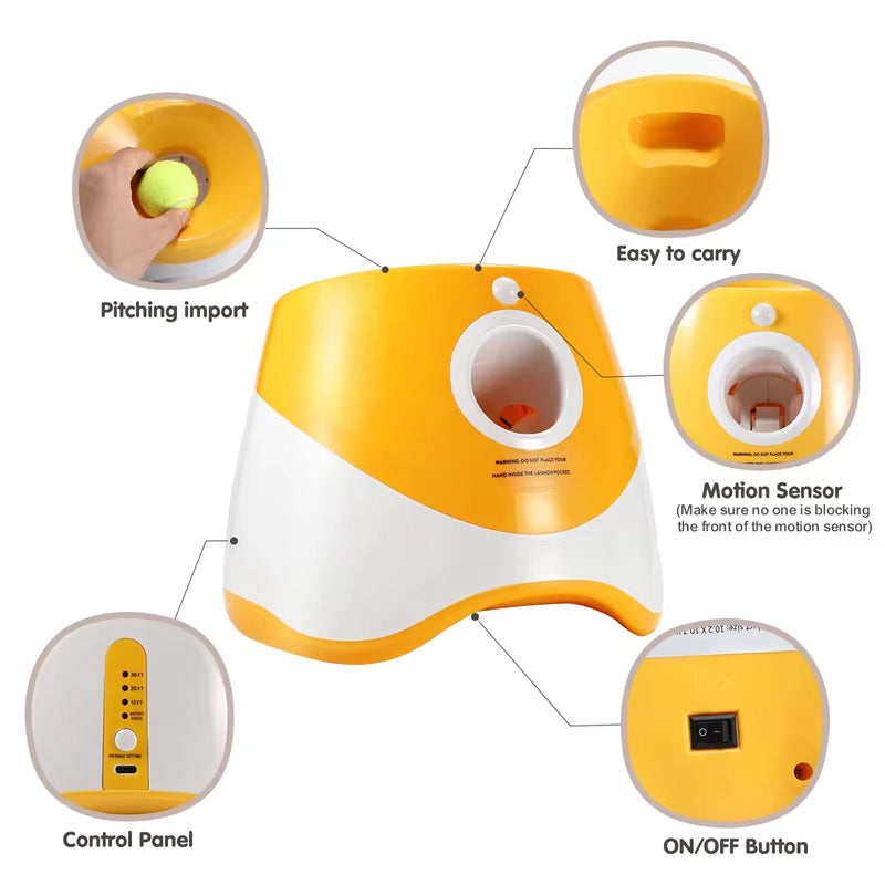 PuppiLob Automatic Dog Ball Launcher for Hands-Free Play