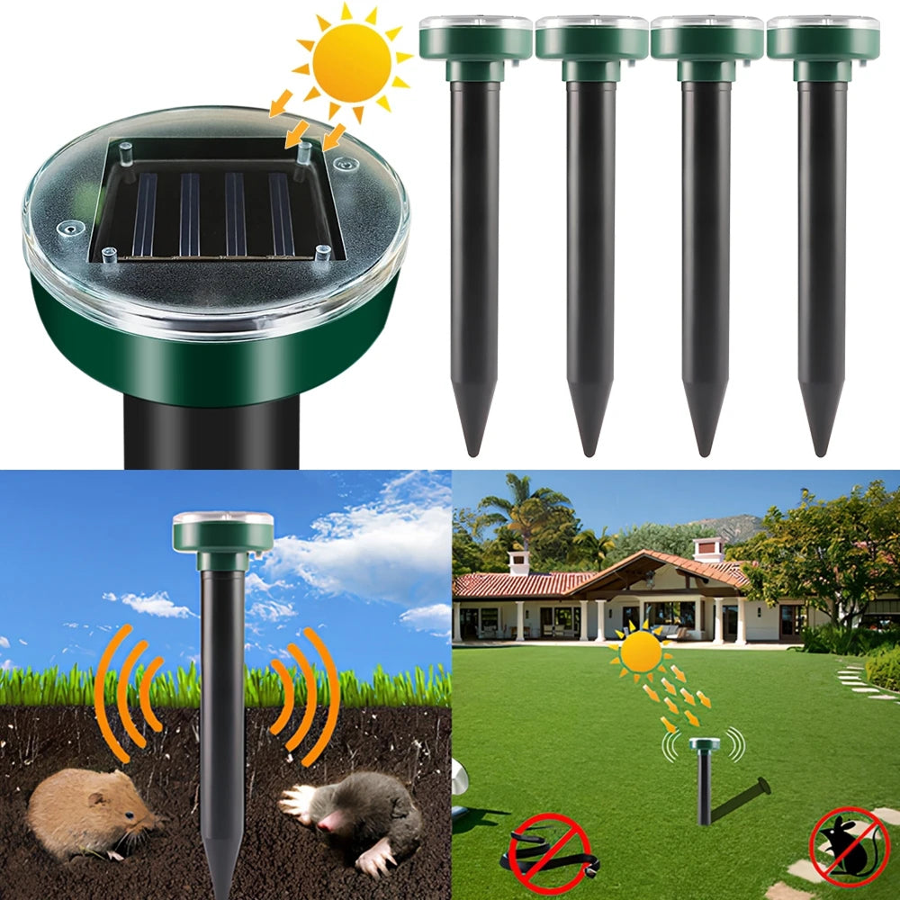 RatlyAway Solar Ultrasonic Mole Repeller for Lawns & Gardens